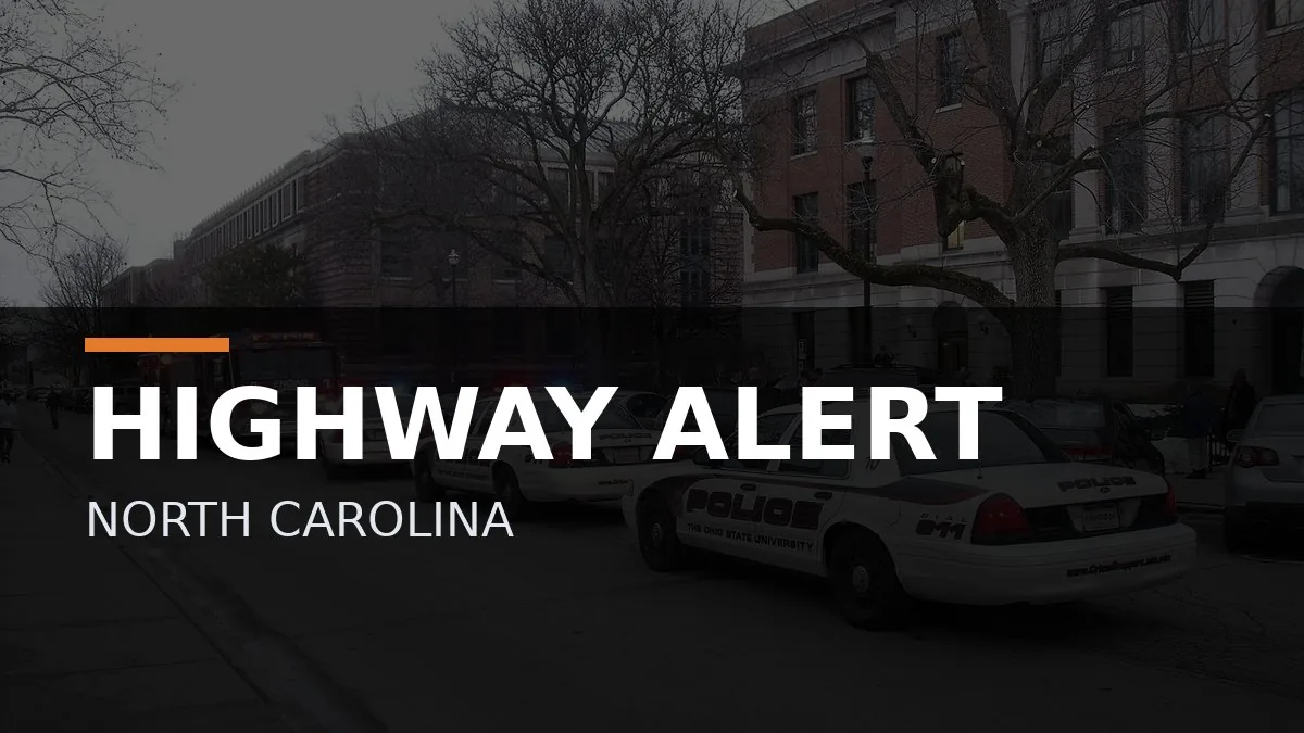 North Carolina State Highway Patrol vehicle after a single-car crash in Craven County